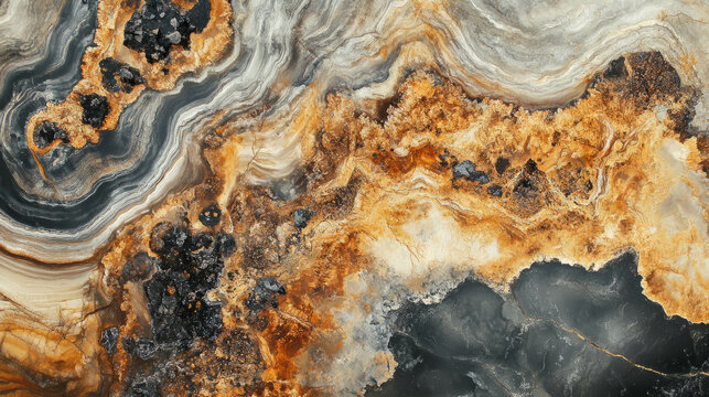 Abstract texture of fossilized wood grain featuring natural earth tones
