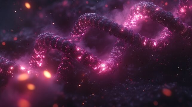 Abstract DNA Structure, Cosmic Fire