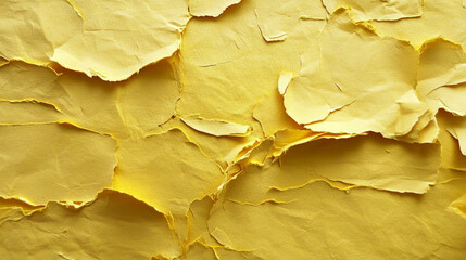 Naklejka premium Abstract yellow torn rumpled paper texture for creative design projects