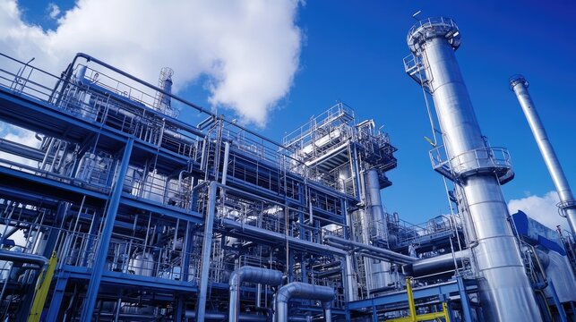 Gas fractionation plant refining natural gas into various marketable components