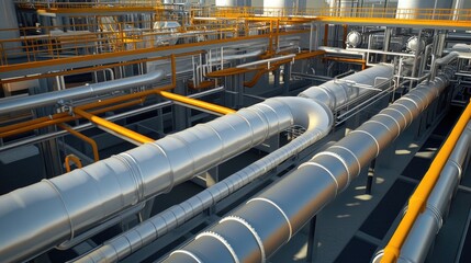 Gas processing plant with networked pipelines and automated control systems