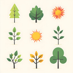 Flat design icons of peanut butter and jam jars with simple, geometric forms and smooth lines, aimed at creating a clean and efficient visual language for digital projects and food branding.