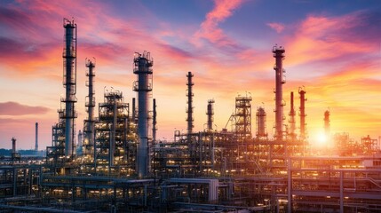 Fototapeta premium High-tech automation systems controlling petrochemical processing efficiency