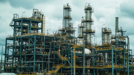 Industrial gas separators filtering hydrocarbons in a petrochemical plant