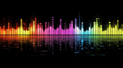 Colorful Abstract Music Equalizer Visualization Dynamic Sound Wave Background