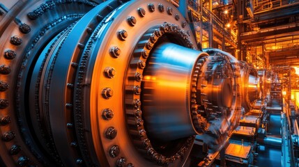 Large ball mill rotating in a mineral processing plant, grinding raw ore