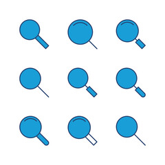 Search icon set. search magnifying glass icon