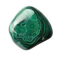 Malachite Stone Ring with Swirl Design Isolated on Transparent Background