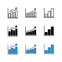 Fototapeta premium Growing graph Icon set. Chart icon. diagram icon