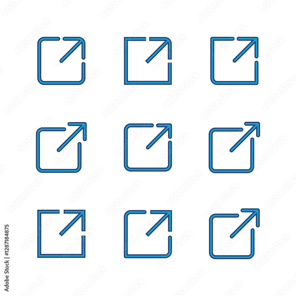 Poster external link icon set. link icon vector. hyperlink symbol