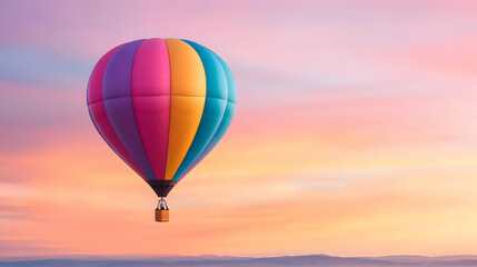 Fototapeta premium Colorful hot air balloon sunrise flight, travel, adventure