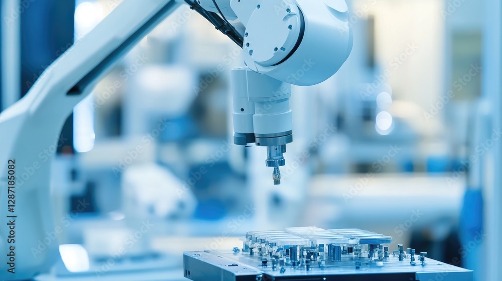 Poster robotic injection molding system ensuring consistency in plastic component production
