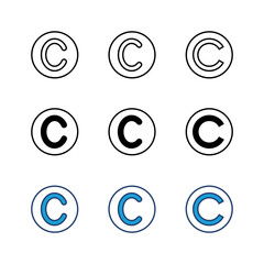 Copyright icon set. copyright symbols