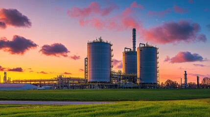 Storage facility for refined petrochemical products with large cylindrical tanks