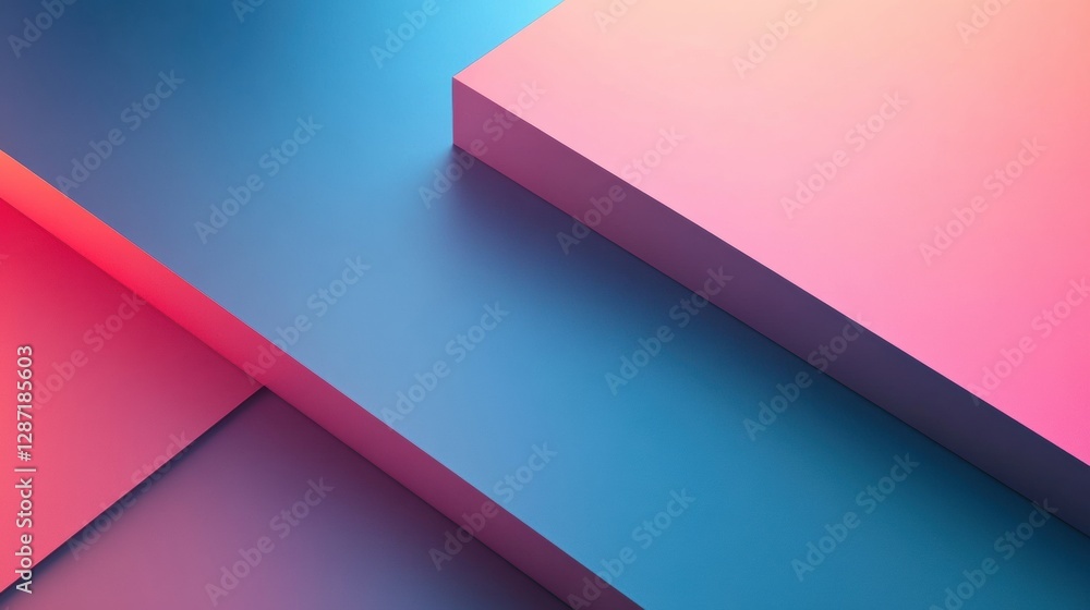 Aufkleber colorful geometric shapes create an abstract design with vibrant hues in a modern artistic setting. 