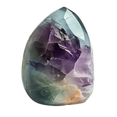 Fluorite Piece with Purple and Blue Hues Isolated on Transparent Background