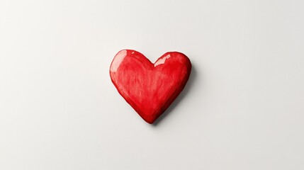 Obraz premium Red heart on minimal white background 