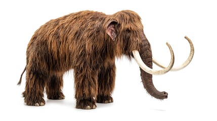 Prehistoric mammoth exhibit natural history museum 3d model isolated white background educational purpose