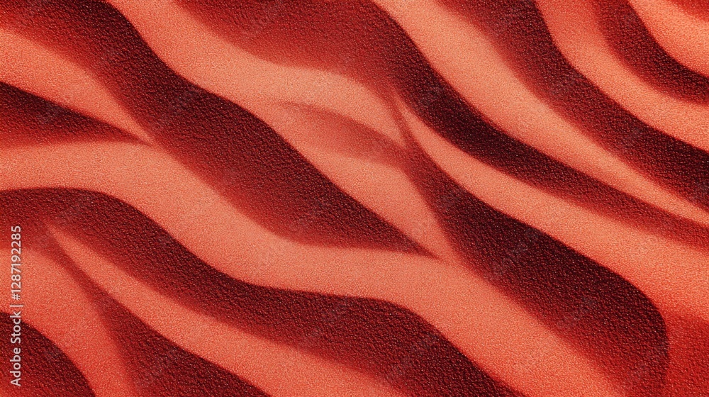 Poster Red Sand Dune Texture with Wave Pattern