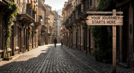 your journey starts here Text