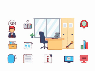 Fototapeta premium 15 Business Icons Set for Modern Companies. Office, Finance, Marketing, and Management Vector Symbols