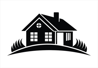 Home silhouette vector, home icon symbol, house black vector silhouette