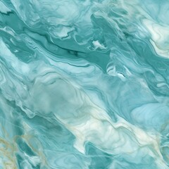 Obraz premium Teal, White, and Gold Liquid Marble Pattern