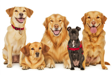 Adorable Dogs Group on Soft White Background Ideal for Cute Pet Concepts and Designs