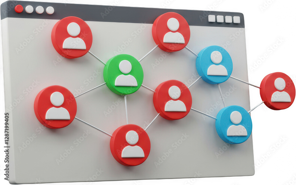 Poster online social network connection global users connected via web interface
