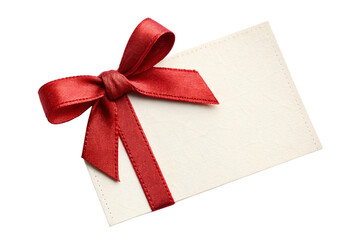 red gift bow on a letter, isolated, AI