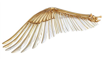 Youttakone bird wing skeletal structure study scientific analysis isolated environment detailed view