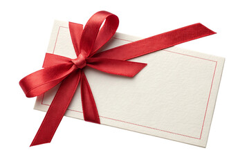 letter with red bow, isolated, transparent background, AI