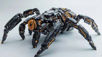 Isolated environments innovative futuristic design of biomechanical arachnids in digital art