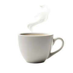 A Sleek Coffee Cup with Steam Rising Isolated on Transparent Background
