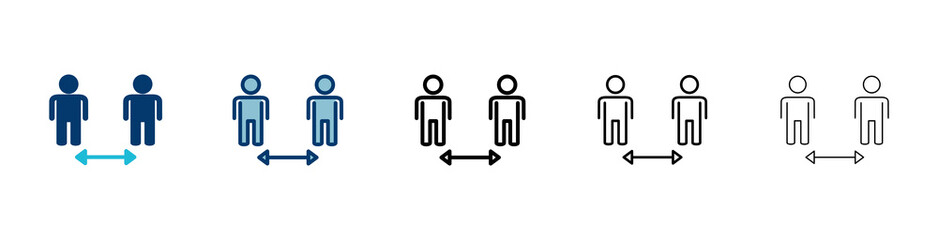 Social distancing icon vector isolated on white background. Keep distance sign. Coronavirus. Social Distancing and Self Quarantine.