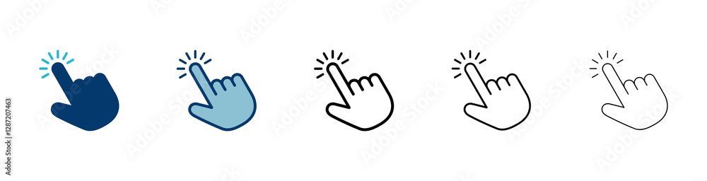 Poster hand cursor icon vector isolated on white background. hand click icon. finger pointer vector