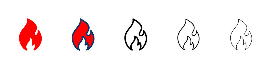 Fire icon vector isolated on white background. Fire flame icon template. Fire flames symbol vector