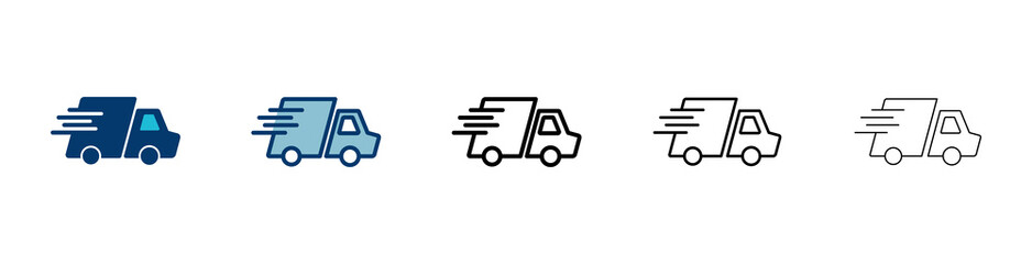Delivery Icon vector isolated on white background. Fast Delivery Icon. Fast shipping delivery truck. Truck icon delivery