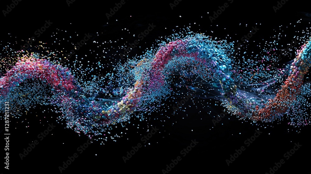 Poster dna replication and mutation concept in action isolated environment scientific visualization creativ