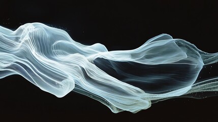 Fototapeta premium Abstract flowing lines create a dynamic visual of movement and energy on a black background.
