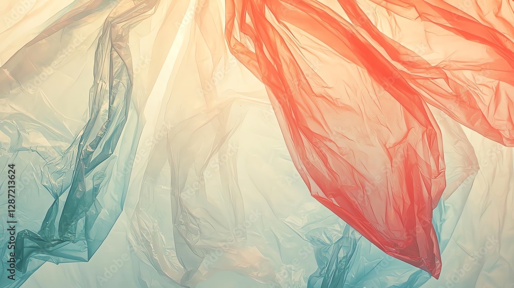 Poster abstract patterns created by flowing colored fabrics enhance creativity and aesthetics.
