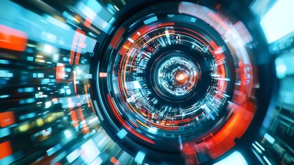 Futuristic abstract design with vibrant colors, showcasing dynamic data visualization.