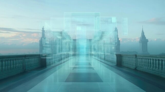 Digital Overlay on Ancient Bridge Pathway