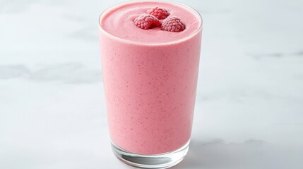 Pink Raspberry Smoothie in Glass (1)