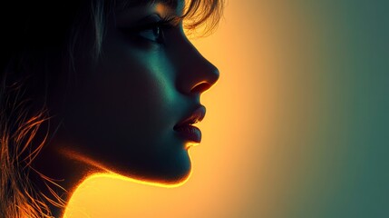 Obraz premium Inspiring Women's Achievements Portrayed in a Realistic Silhouette with Vibrant Lighting and Strong Shadows