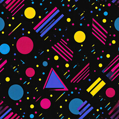 Vibrant 70's, 80's and 90's Vintage Abstract Background