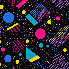 Vibrant 70's, 80's and 90's Vintage Abstract Background
