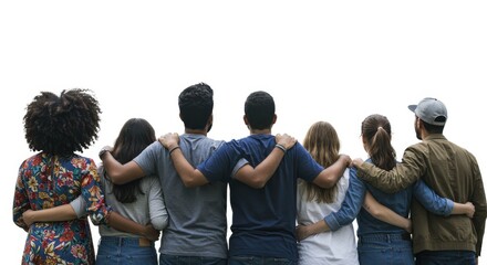 Diverse group embracing unity and togetherness in friendship