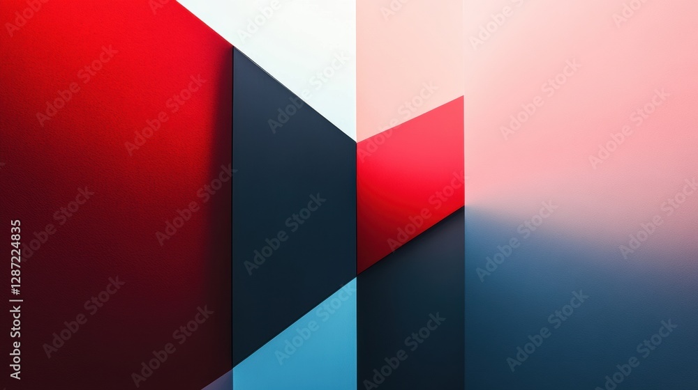 Leinwandbilder Colorful abstract geometric shapes create a vibrant artistic display in a modern setting. Generative AI