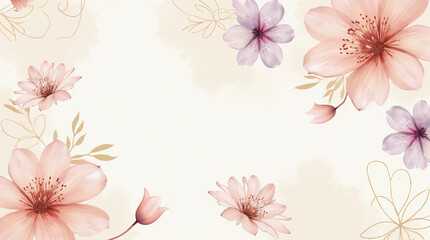 Aesthetic beauty in digital watercolor-style floral designs